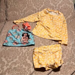 Lot Of 2 Girl Bathing Suit & Tops 4T Mix Brands Toddlers Pre-Owned